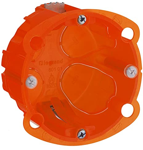 LEGRAND - Boîte Encastrement Batibox Multimatériaux - Rigidité Renforcée - Pour Plâtre, Contreplaqué, Tôle, Brique - Profondeur 40 mm - Diamètre de Perçage 67 mm - 1 Poste