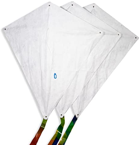 CIM Drachen-Bausätze - 3 Stück - Fixi-M - Komplettsets zum selber basteln - Drachen mit 60x66cm Drachensegel & 20m Drachenschnur auf Handgriff