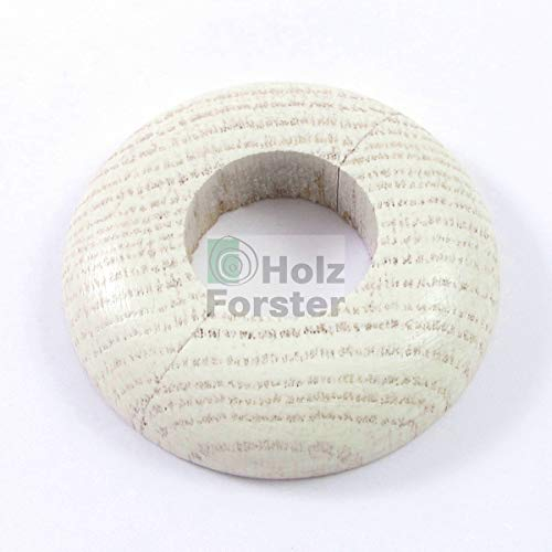 PARKETTFREUND Massivholz Heizungsrohrrosetten, Eiche weiß, 22mm
