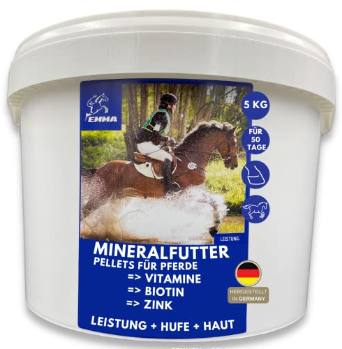 Mineralfutter Pferd mit Selen Magnesium Bierhefe Biotin Pferd I Zink für Pferde Vitaminen Mineralien komplex 5Kg I Spurenelemente Biotin hochdosiert - Pferdefutter für Huf Fell I Mineralstoffe komplex