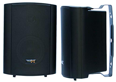 E-Lektron Wandlautsprecher Paar passiv wetterfest Stereo Lautsprecher Boxen Set für Innen und Außen (Schwarz, 21cm hoch / 4 Speaker)