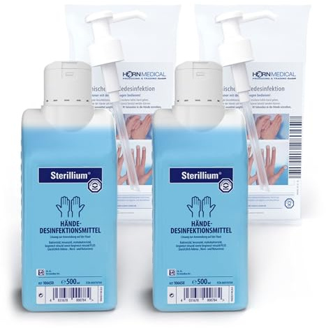 Horn Medical Dosierpumpen (2 Stück) mit Sterillium Händedesinfektionsmittel (2 x 500 ml)