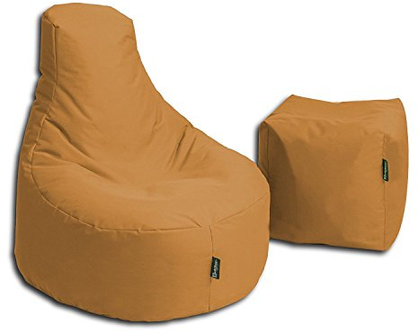 BuBiBag Sitzsack Stillkissen Set Kissen Lounge Gamer Sitzsack Sessel original Sitzkissen In & Outdoor geeignet fertig befüllt in 32 Farben (Sand)