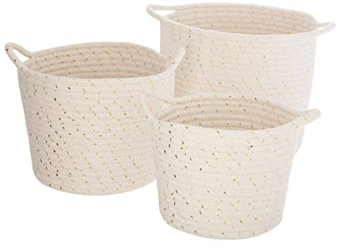 3er-Set Kinderkörbe mit Aufhängungn Lurex - weiß - Beige - Atmosphera créateur d'intérieur