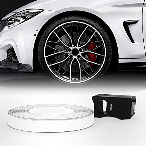 4R Quattroerre.it 10360 Wheel Trim Strisce Adesive con Applicatore per Cerchi Moto, Bianco