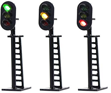 Evemodel JTD06 5 STK. Spur N 1:160 Ampeln LED Signal Beleuchtung Lichtsignal 51mm 12V rot/gelb/grün