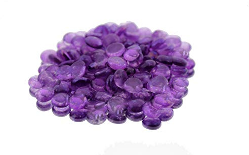 WGV Flat Marbles, Pebbles, Glass Gems for Vase Fillers, Party Table Scatter, Wedding, Decoration, Landscaping, Aquarium Decor, Crystal Rocks, Purple (2 Pounds, Approx 200 pcs)