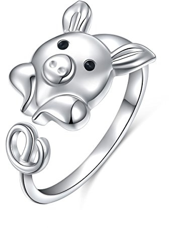 (Gesundheit und Langlebigkeit) Hypoallergen Schildkröte/Frosch Tier Ring 925 Sterling Silber Schmuck Einstellbare Größe für Damen Frauen Jugendliche Mädchen