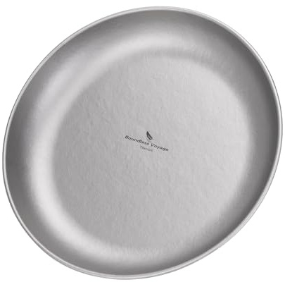 iBasingo Camping Titan Teller 18.5cm Servier Teller Party Ultraleichte Outdoor Picknick Metall Geschirr Langlebige Pfanne Kochgeschirr für Lebensmittel Fleisch Obst Sauce Dessert Ti1103T