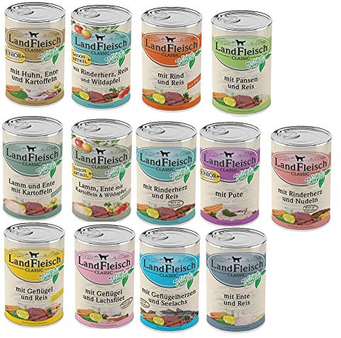 Landfleisch 30 x 400g Dosen Nassfutter - freie Auswahl aus 13 Sorten