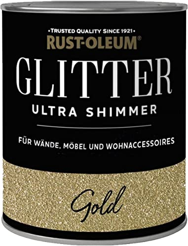 Rust-Oleum Gold Glitter Ultra Shimmer Acryl Aerosol-Dose 1 Pack Dekorativ, Basteln Indoor Wände 10-12 m²/l (Einzelschicht) 3 Stunden Trocknungszeit Schimmernd, 250 ml