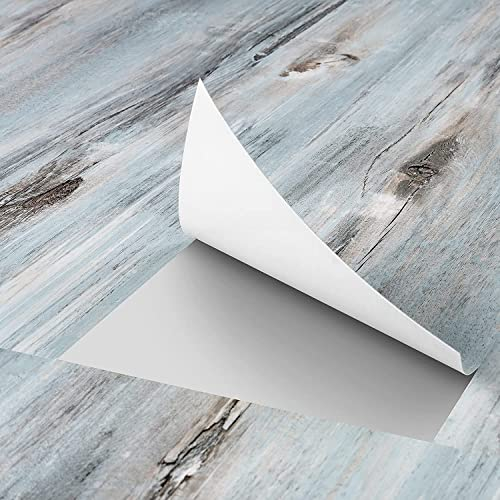FunStick Pavimento PVC Adesivo per Interno Effetto Legno Blu 90CM×15CM 5 Piastrelle Adesive per Pavimento Bagno Cucina Blu Impermeabile Pavimenti Linoleum Mattonelle Adesive Soggiorno Salotto Camera