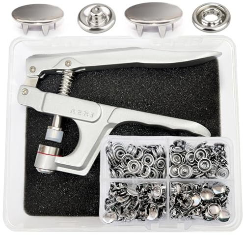 Set di 50 bottoni a pressione in jersey, in metallo, con pinza, accessori per il cucito, utensili da cucire, Jessey Snaps, per abbigliamento per bambini