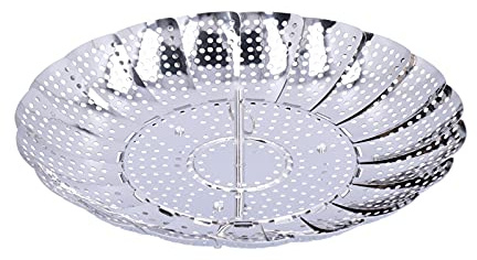 Cestello per Cottura Vapore, Cestello per Cottura Vapore per Verdure Multifunzione In Acciaio Inossidabile, Accessorio da Cucina per Pentole A Vapore Pieghevole Adatto A Pentole di Varie Dimension(M)