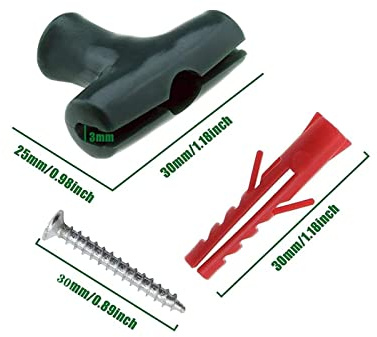 Garden Fencing Panels T Clips, T Shaped Chicken Wire Clips Bird Netting Mounting Clips for Garden Wall Mesh Fencing Panel Supporting Screws, Wall Anchor Includes (Green 36 Set)