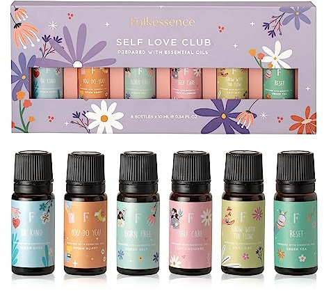 Folkulture Essential Oils Set for Diffusers for Home, Ocean Salt -Set of 6 | Rose, Cashmere, Lily Fragrance Oils for Home, Aromatherapy, Candle Making, Soap Making, Beach Scents