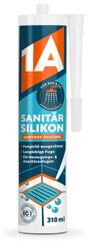 1A Sanitär Silikon für Bewegungs-, Dehnungs- und Anschlussfugen, transparent, 310 ml