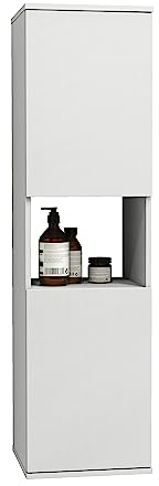 Panana 1100mm Tall Bathroom Cabinet Storage Cupboard Unit Wall Mounted Tallboy Furniture White