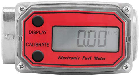 JMorCO Kraftstoffdurchflussmesser - Digitaler Turbinenkraftstoffzähler Diesel Benzin Kraftstoff Wasserdurchflussmesser 15-120 l/min 1 NPT (Farbe: Rot)