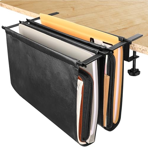 BELLE VOUS Organizador de Escritorio Colgante - Estante de Almacenamiento de Documentos A4 - Archivador de Mesa con Pinzas para Revistas Hojas Carpetas Sobres Cartas y Más