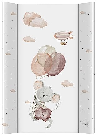 Ceba Baby® Fasciatoio da Tavolo rigido 70x50 cm - 2 Cunei Fasciatoio da Lettino Lavabile Fasciatoio da Culla per Bambine e Bambini - Topo