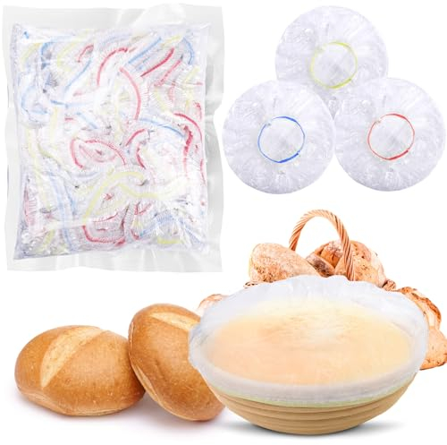 AIERSA 100 fundas de cuenco para prueba de pan, cubierta a prueba de pan, cubierta de pan para levantar, cubiertas de cuenco de plástico para levantamiento de pan, suministros para hornear pan de masa