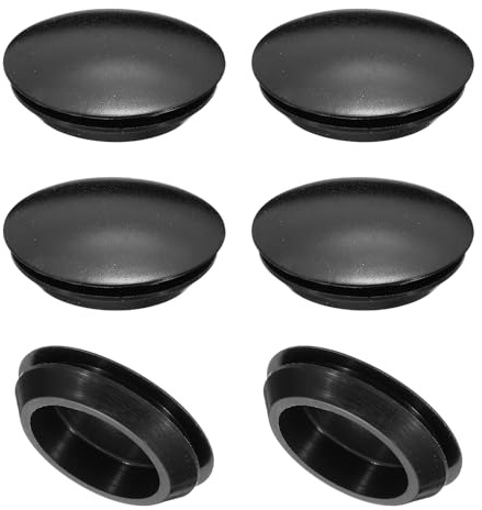 PATIKIL 6 Stück 40mm Durchmesser Silikon Abdeckkappen für Bohrlöcher, in Riegelform Möbel Lochverschluss Knopf Schutzabdeckung Gummistopfen für 40mm Loch zur Abdichtung, Schwarz.