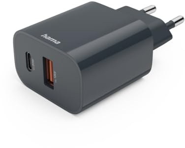 Hama Schnellladegerät, USB-C, USB-A, Power Delivery (PD), 20 W, Schwarz
