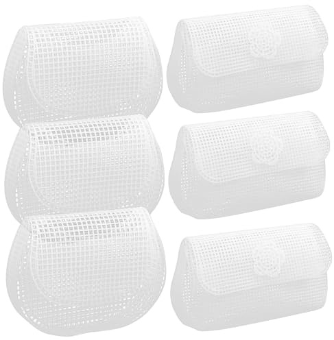 STOBOK Rete Canvas per Borsette in Plastico 6 Pezzi, Fogli DIY | Tessuto per Borse Uncinetto, Forme Assortite per Crochet e Fai da Te, Taglio Semplice