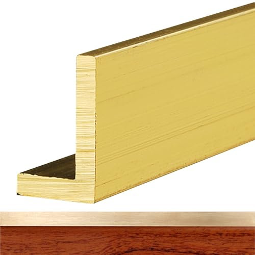 übergangsprofil L-förmig Treppenkantenprofil Massives Gebürstetes Messing, Langlebige Trittschutzleisten für Holz / Fliesen, Hochbelastbare Treppenkanten, Dekorative Schutzleiste(3x20mm(0.12x0.79))