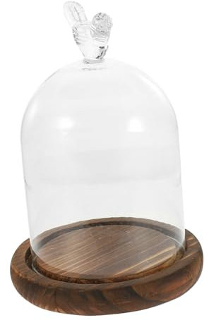 KITANDOVE Glass Cover Decor Eternal Flower Display Desktop Adornment Preserved Flower Cover Stylish Home Accessory