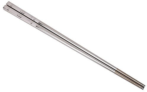 Bacchette in Metallo, 5 Paia Bacchette in Acciaio Inossidabile Bacchette Cinesi Riutilizzabili Bacchette Coreane Antiscivolo per Mangiare (C)