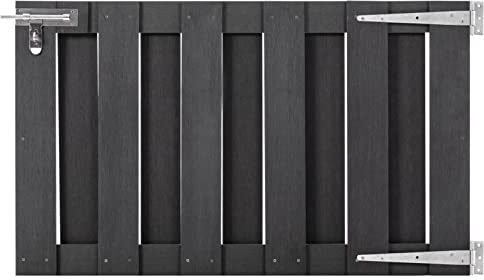 Fasba Gartentor WPC 100 x 60 cm Grau, Zauntor, Outdoor Tor, Eisentor, Sicherheitstor, Einfahrtstor
