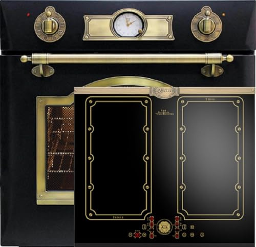 Kaiser EH 6355 Em+KCT 6192 FI EM - Cuisinière à induction rétro encastrable - Four électrique 60 cm - 67 l + plaque à induction 60 cm - Zone libre avec 2 zones flexibles