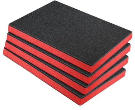 Milageto 4 Feuilles de Mousse EPE pour Boîte à Outils, Éléments de Calage Légère, Insertion Anti-Choc pour Transport et Stockage d'Objets Fragiles, 40cmx33cmx5cm