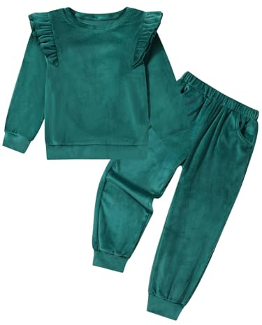 Girls Clothes Kids Velvet Tracksuit Sweatshirt Sweatpants for 2-10 Years