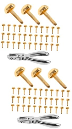 OSALADI 2 Ensembles Ongles Champignons Attaches à tête Ronde Rivets pour vêtements Attaches en Papier Jeu de Rivets épingles à Tissus d'ameublement Rivets Ronds Le Fer