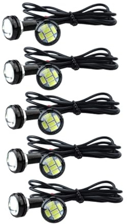 Cabilock 10pezzi Lampadine LED Occhio di Falco per Auto e Moto Lega di Alluminio, Luce di Retromarcia Sicura senza Inquinamento, per Guida Notturna