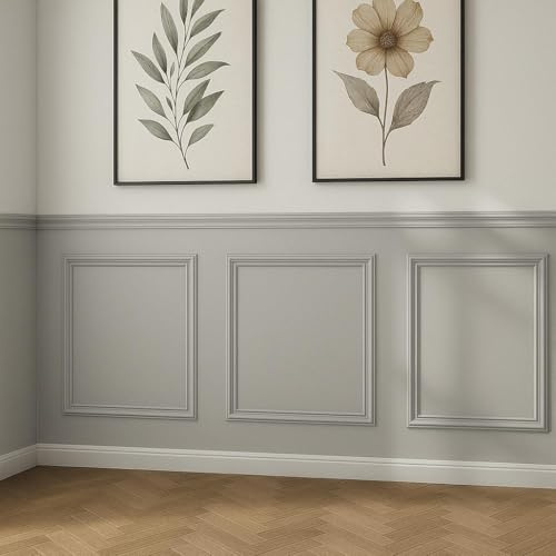 Home Treats Wooden 3D Wall Panelling Kit | Shaker Style Paintable MDF Wall Mounting Set