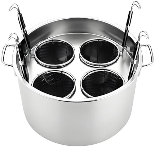 Cuiseur à pâtes avec panier passoire, outil en acier inoxydable pour nouilles, boulettes et soupe – Indispensable de cuisine polyvalent