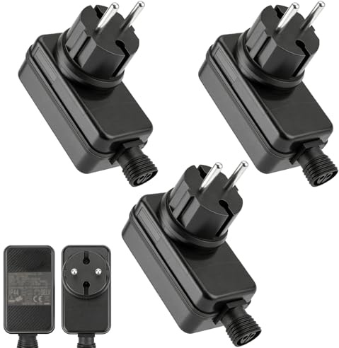 Lot de 3 adaptateurs d'alimentation LED 12 V 2 A 24 W pour éclairage de jardin - Étanche IP44 - Adaptateur d'alimentation pour spot de jardin - Bloc d'alimentation 12 V 2 A pour barre lumineuse