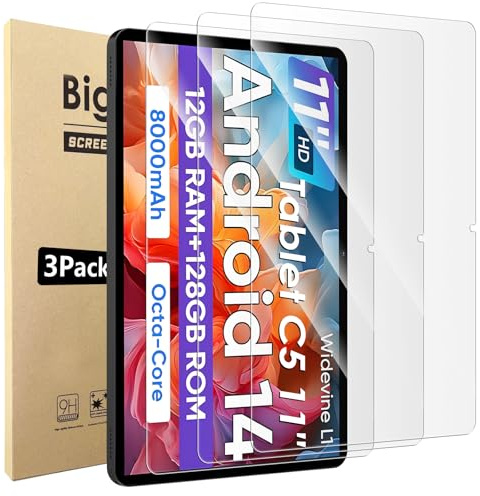Bigqin 3 Pack Tempered Glass Screen Protector Compatible with COLORROOM Tablet C5 11, Anti Scratch, Bubble Free, Case Friendly, HD Clear, 9 Hardness, Shock Resistant