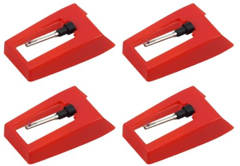 WUFKOP 4 Piezas Agujas para Tocadiscos Universales, Repuestos de Diamante/Cerámica con Fácil Instalación, para Amantes de la Música y Coleccionistas de Vinilos