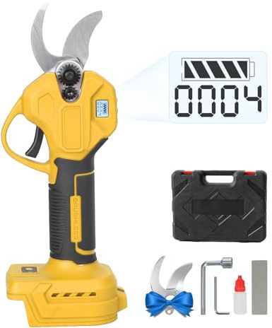 Sécateur sans fil compatible DeWalt 18 V – Sécateur électrique de jardin professionnel, cisaille électrique Brushless 30 mm avec écran LCD (Batterie non incluse)