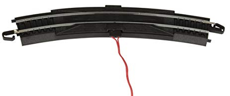 Bachmann Trains - Snap-Fit E-Z TRACK 18” RADIUS CURVED TERMINAL RERAILER w/WIRE (1/card) - STEEL ALLOY Rail With Black Roadbed - HO Scale