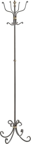 HAKU Garderobenständer anthrazit Standgarderobe Metall - Maße: H 180 x Ø 46 cm, Style: Art Deco