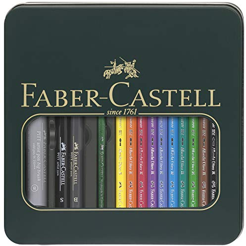 Faber-Castell 117540 - Metalletui mit 10 Albrecht Dürer Aquarellstiften, 2 Pitt Artist Pens + 1 Big Brush