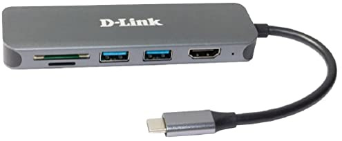 D-Link DUB-2327, Hub USB-C, 2 Puertos USB 3.0, HDMI 4K, 1 Puerto USB-C Hembra con Carga, Ranura MicroSD y SD. Compatible PC, MacBook Pro, MacBook Air, iPad Pro, Chromebook, Surface Pro