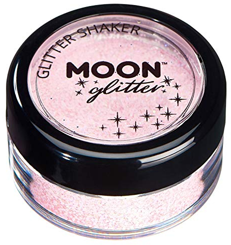 Secoueurs à paillettes pastel par Moon Glitter (Paillette Lune) – 100% de paillettes cosmétique pour le visage, le corps, les ongles, les cheveux et les lèvres - 3g - Rose clair