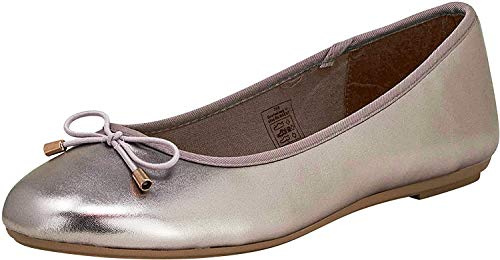 Fitters Footwear That fits dam ballerina Claudia lädermitat metalliskt med slinga storlek (EU,), - Tenn - 45 EU